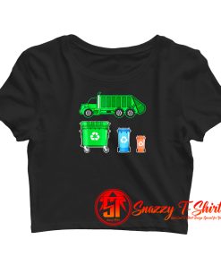 Garbage Truck With Dumpster Crop Top Shirt