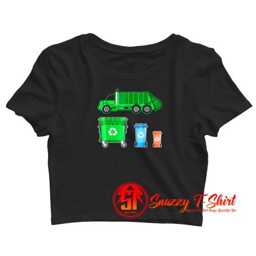 Garbage Truck With Dumpster Crop Top Shirt