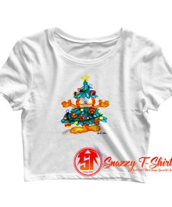 Garfield Christmas Tree Crop Top Shirt