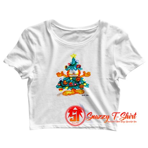 Garfield Christmas Tree Crop Top Shirt