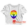 Gay Pride Flag Alien Crop Top Shirt