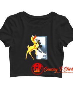 Givenchy Black Bambi Print Crop Top Shirt