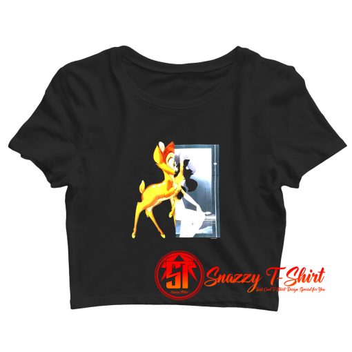 Givenchy Black Bambi Print Crop Top Shirt