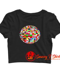 Globe Flag Map Crop Top Shirt