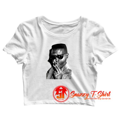 Grace Jones Smoking Old Style Crop Top Shirt