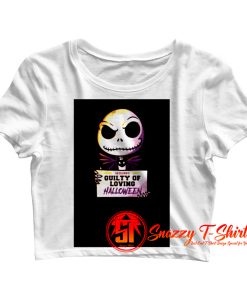 Guilty Jack Cute Skellington MugShot Crop Top Shirt