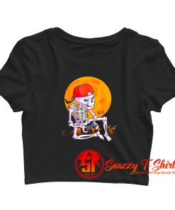 Halloween Boys Gamer Skeleton Crop Top Shirt
