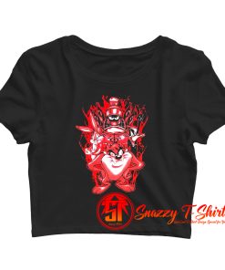 Halloween Looney Tunes Red Flame Crop Top Shirt