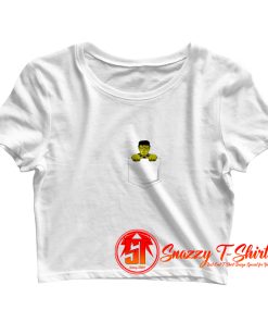 Halloween Monster Pocket Crop Top Shirt