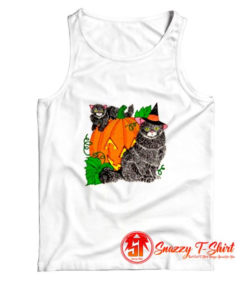 Halloween Pumpkin Black Cats Tank Top