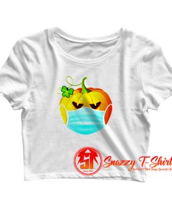 Halloween Pumpkin in a Face Mask Crop Top Shirt