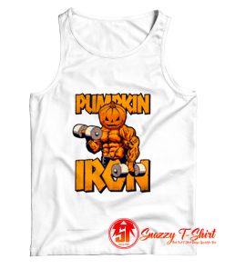 Halloween Workout Pumpkin Iron Bodybuilder Fitness Tank Top
