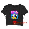 Halloween donald duck trick or treat pumpkin Crop Top Shirt
