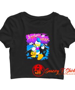 Halloween donald duck trick or treat pumpkin Crop Top Shirt