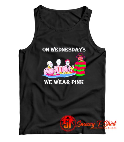 Halloween horror characters on Wednesdays we wear pink Tank Top