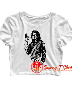 Hand Painted Michael Jackson Crop Top Shirt