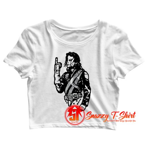Hand Painted Michael Jackson Crop Top Shirt