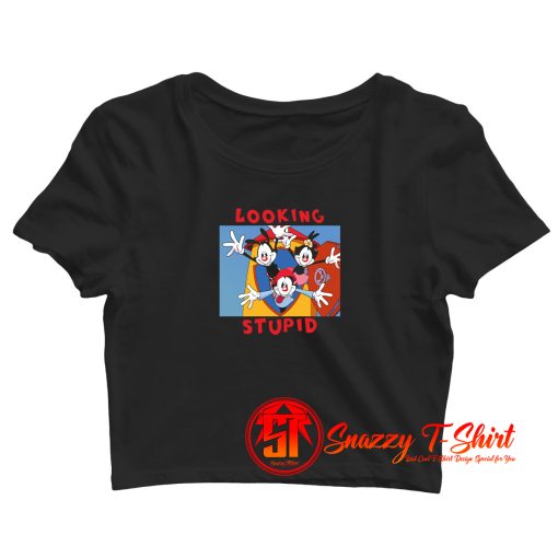 Happiness Looking Stupid Animaniacs Cute Crop Top Shirt