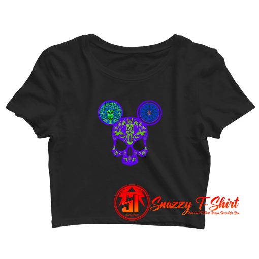 Haunted Mansion Mickey Skull Crop Top Shirt