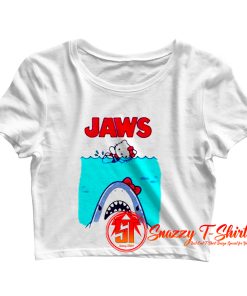 Hello Kitty Jaws Parody Crop Top Shirt