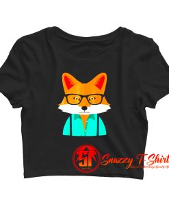 Hipster Fox Crop Top Shirt