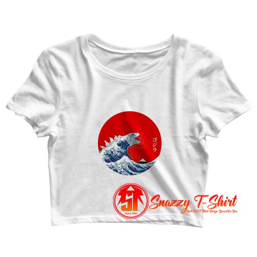 Hokusai Gojira Crop Top Shirt