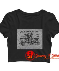 Hold Your Horses Western Cowboy Crop Top Shirt