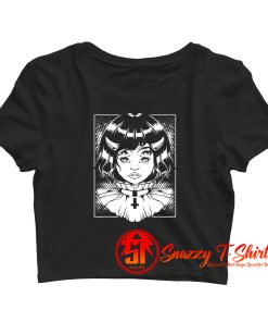 Horned Devil Girl Satanic Crop Top Shirt