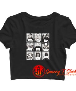 Horror Movies Killers Mugshot Year Of Appearance Crop Top Shirt