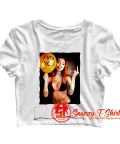 Hot Sexy Girl Model Kate Moss Megan Fox Balloon Fuck You Crop Top Shirt