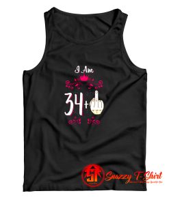 I Am 34 Plus Middle Finger 35Th Birthday Tank Top