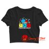 I Knit Yarn Periodically Knitters Chemistry Pun Crop Top Shirt