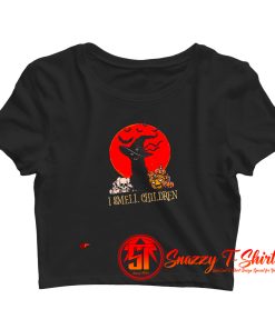 I Smell Children Black Cat Halloween Crop Top Shirt