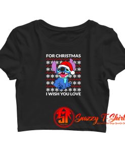 I Wish You Love Lilo and Stitch Christmas Crop Top Shirt