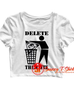 Illuminati Illuminaten Delete The Elite Anti Stop All Seeing Eye Crop Top Shirt