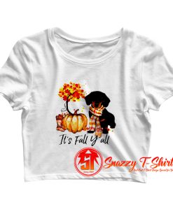 Its Fall Yall Dachshund Dog Halloween Crop Top Shirt