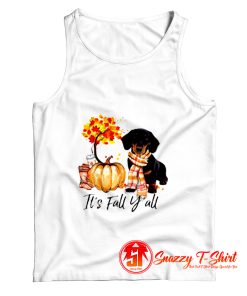 Its Fall Yall Dachshund Dog Halloween Tank Top