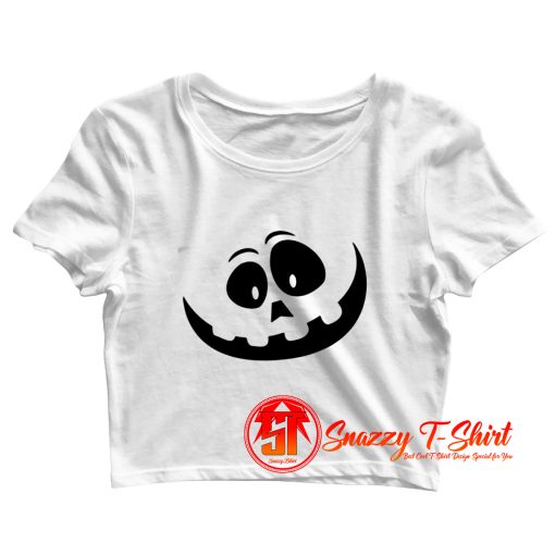 Jack O Lantern Pumpkin Face Crop Top Shirt