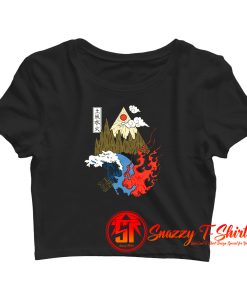 Japanese Asian Four Elements Crop Top Shirt