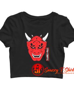 Japanese Demons Face Devil Harajuku Aesthetic Crop Top Shirt