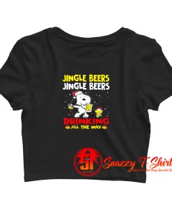 Jingle Beers Jingle Beers Drinking All The Way Snoopy Crop Top Shirt