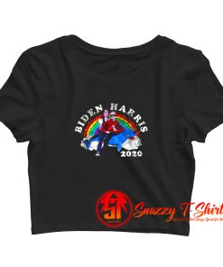 Joe Biden Kamala Harris 2020 Riding Narwhal Anti Trump Crop Top Shirt