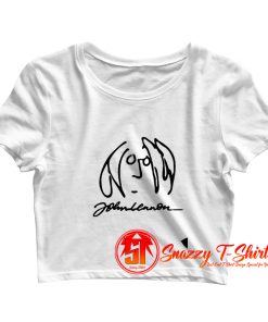 John Lennon Signature Art Crop Top Shirt