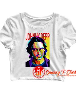 Johnny Depp colorful pop art portrait Crop Top Shirt