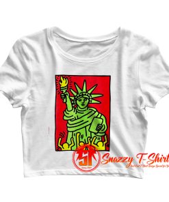 Keith Haring STATUE OF LIBERTY Pop Art Crop Top Shirt