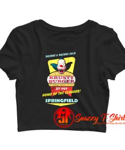 Krusty Burger distressed Crop Top Shirt