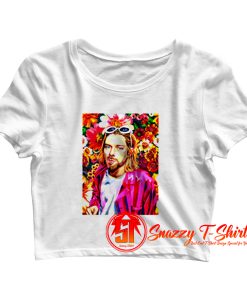 Kurt Cobain Nirvana Flowers Poster Crop Top Shirt