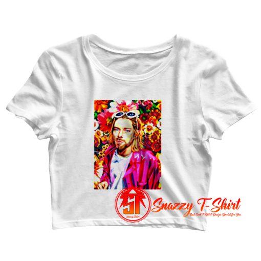 Kurt Cobain Nirvana Flowers Poster Crop Top Shirt
