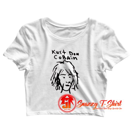 Kurt Cobain Sketch Vintage Crop Top Shirt
