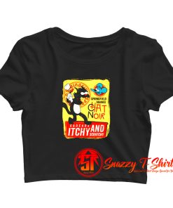 Le Chat Noir Cat Itchy Scratchy Show Crop Top Shirt